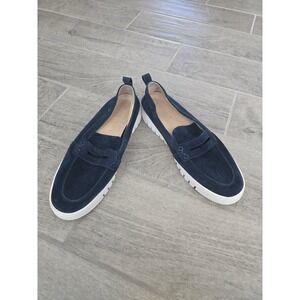 Vionic Uptown Dark Blue Suede Penny Loafer Flats Women's Size 10